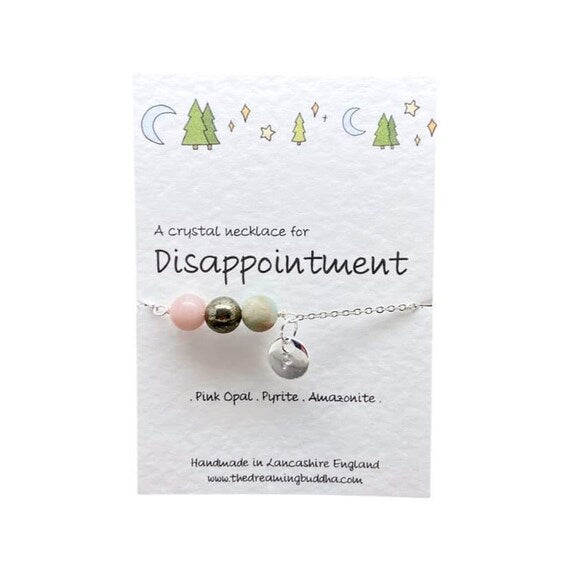 Don’t Be Hard On Yourself Gift, Disappointment Crystal Necklace, Keep Trying Jewellery, Gemstones For Negative Emotions, Exam Failure