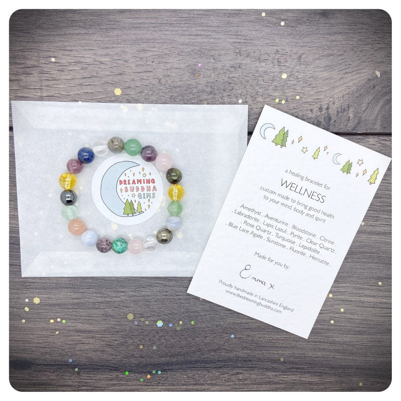 Wellness Healing Bracelet, Good Health Crystals, Well-Being Gemstone Bracelet