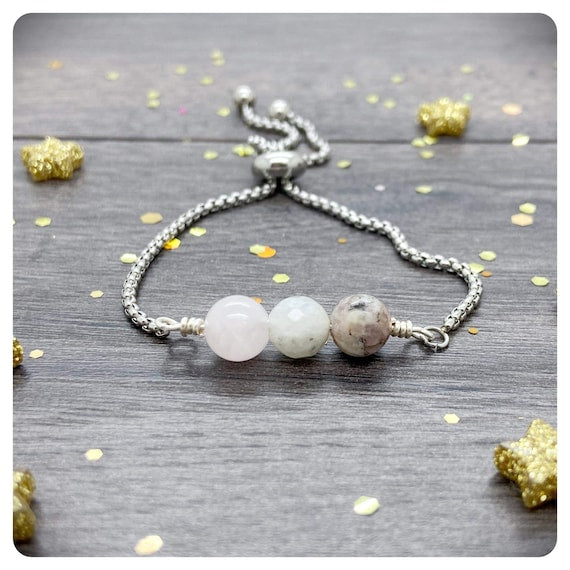 Help You Through Crystal Bracelet, Mental Health Support Gift, Thinking Of You, Grief Sorrow Loss Jewellery, Healing Crystals