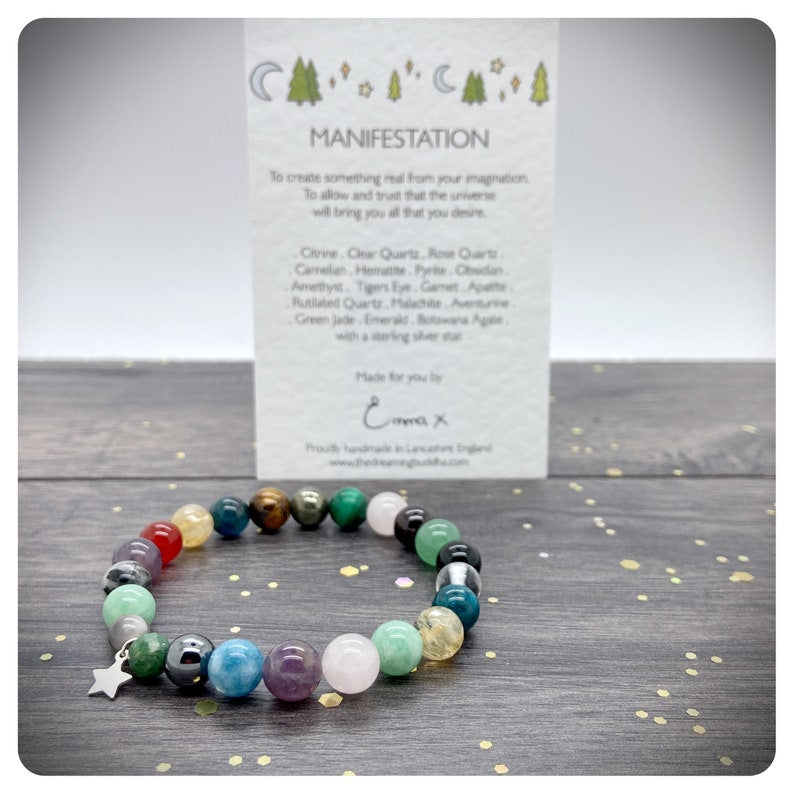 Manifestation Bracelet, Manifest Quartz, Prosperity Abundance Jewellery, Follow Dreams Gift