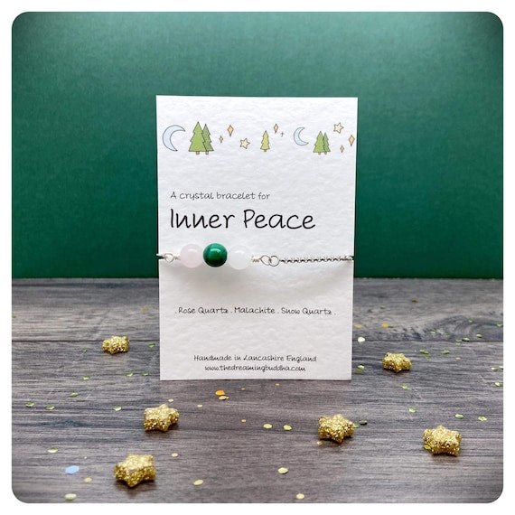 Inner Peace Bracelet, Anxiety Stress Jewellery, Self Forgiveness Crystals, Balance Grounding Abundance Jewellery, Self Love Mala Bracelet