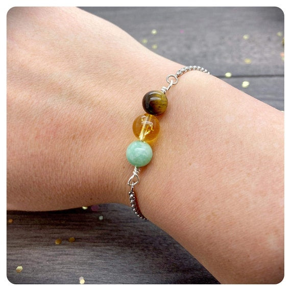 Good Luck Personalised Crystal Bracelet, Manifest Success, Student Exam Gift, Crystal Jewellery For Good Luck, New Job Leaving Present