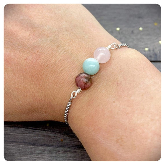 Love Bracelet, Handmade I Love You Jewellery, Girlfriend Birthday Gift, Valentines Day Jewellery, Crystals For Love, I Love You