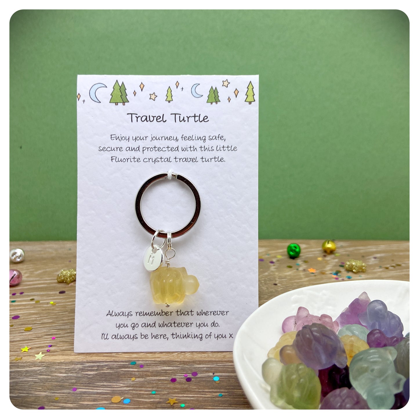 Crystal Travel Turtle Keychain For Safe Travels Personalised Safe Travel Necklace Travelling Gift Travel Protective Keyring For Backpacking
