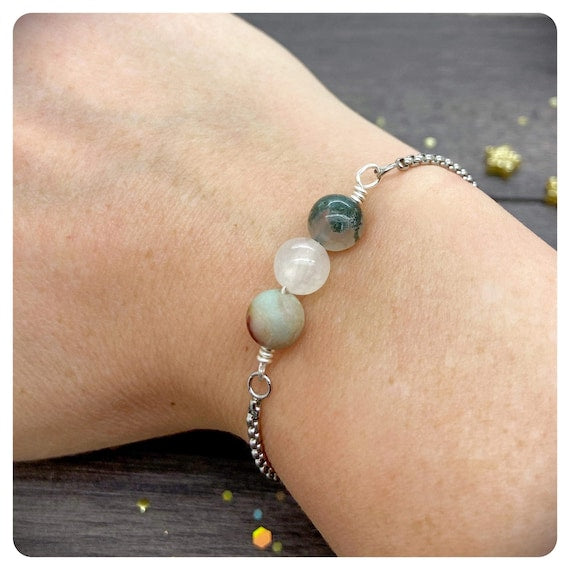 Virgo Zodiac Slider Bracelet, Birthstone Crystal Jewellery, August September Birthday, Zodiac Chain Bracelet, Personalised Star Sign Gift