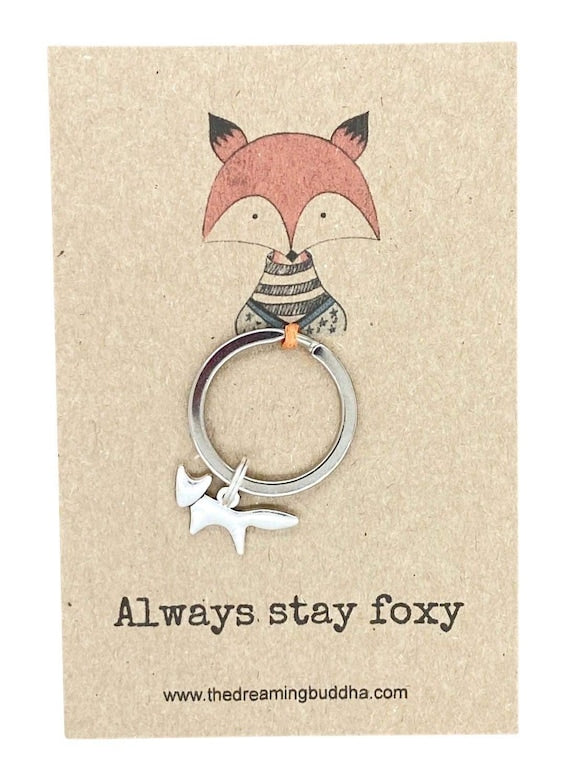 Always Stay Foxy Keychain, Fox Keyring, Cute Fox Lover Gift, Personalised Vixen Keyring