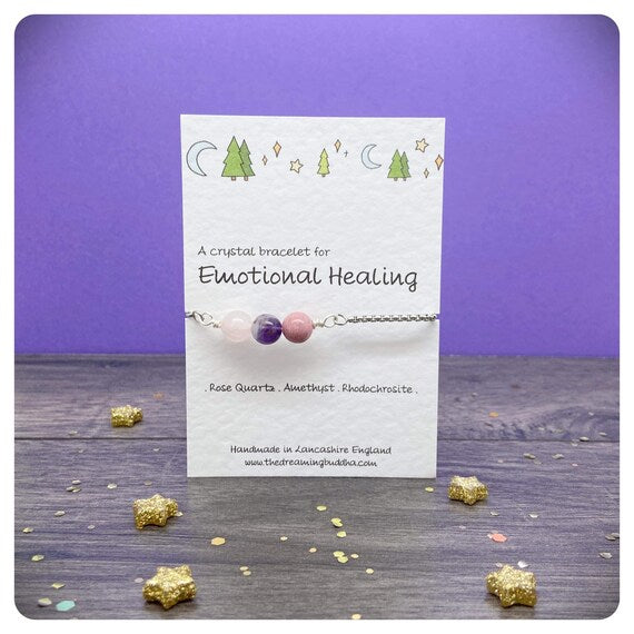 Emotional Support Bracelet, Help You Through Gift, Bereavement Grief Jewellery, Spiritual Growth Crystals