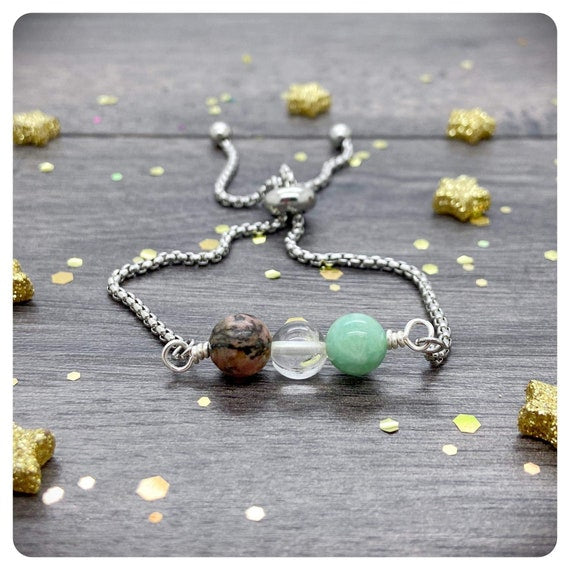 Taurus Personalised Crystal Bracelet, April May Zodiac Birthday Gift, Astrology Crystal Jewellery, Horoscope Slider Bracelet