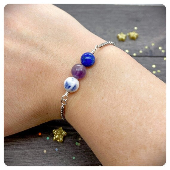 Sagittarius Adjustable Bracelet, Personalised Zodiac Jewellery, November December Birthstone Gift, Star Sign Crystal Bracelet