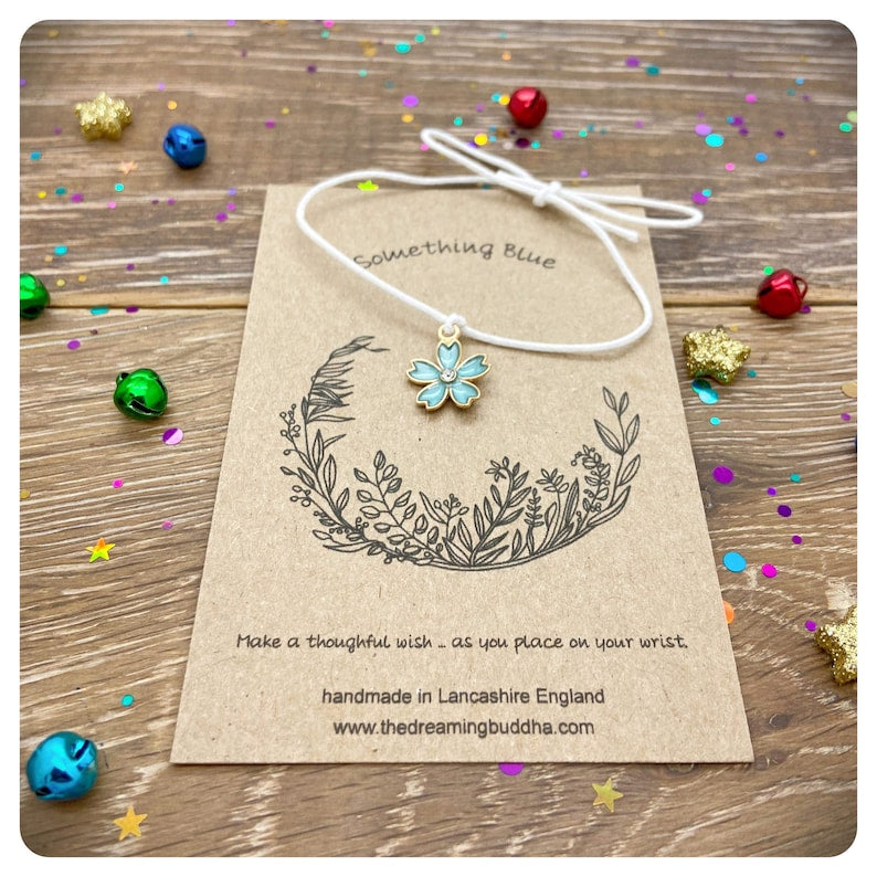 Something Blue Keepsake, Wedding Tradition Gift, Bridal Bouquet Charm, Bride Gift, Bridal Jewellery, Wedding Wish Bracelet