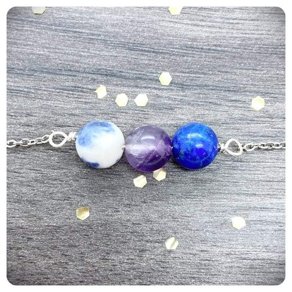 Sagittarius Crystal Necklace, Gemstone Star Sign Jewellery, Personalised Zodiac Necklace, Silver Birthstone Necklace, Sagittarius Choker