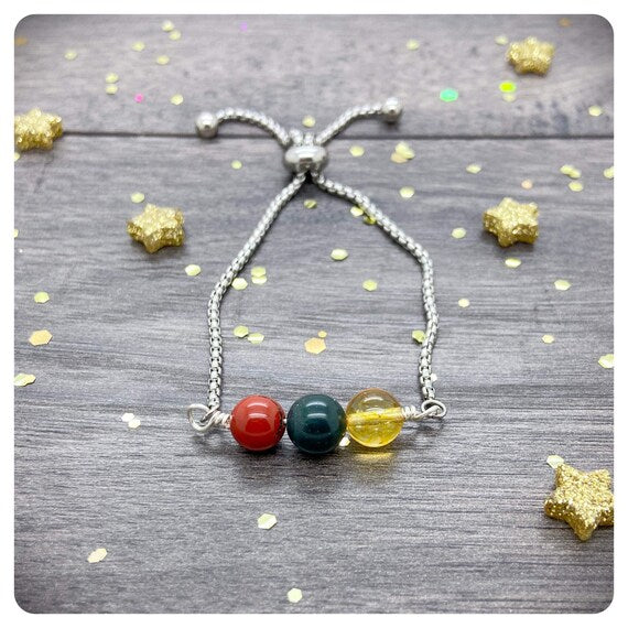 Personalised Get Up and Go Crystal Bracelet, Encouragement Gemstone Jewellery, Mental Health Boost Healing Crystal Bracelet, Uplifting Gift