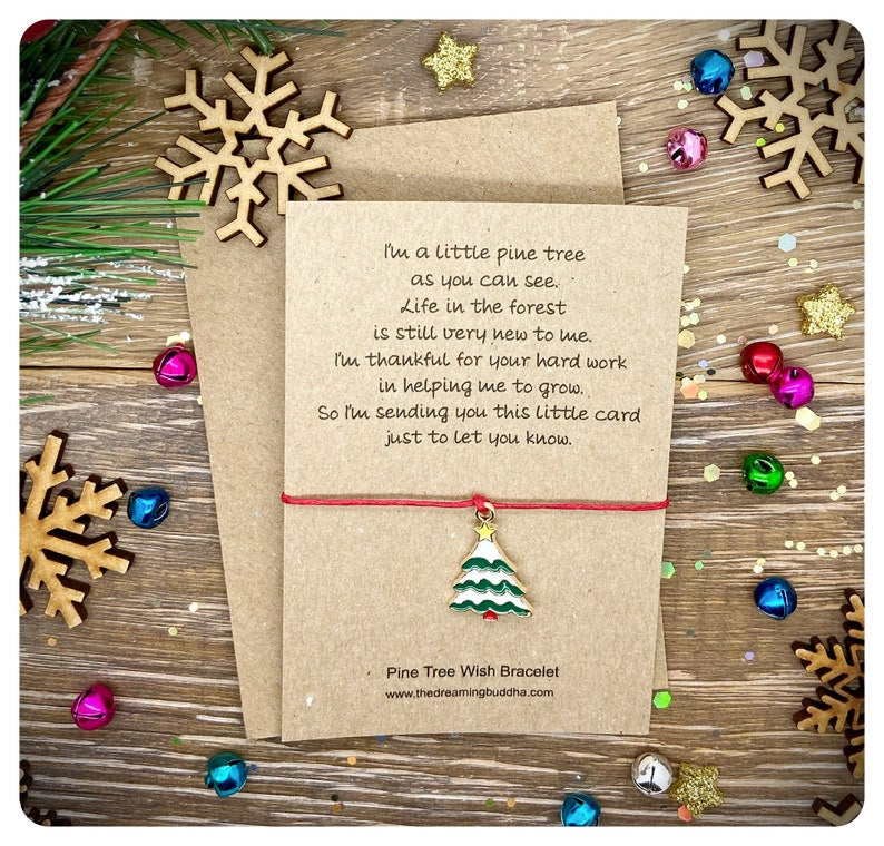 Christmas Teacher Wish Bracelet, Primary School, Childminder Appreciation, Xmas Teaching Assistant Jewellery, Pre-school Nursery Gift