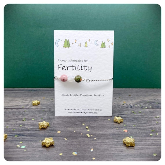 Fertility Bracelet, IVF Support Crystals, Trying To Conceive Gift, Fertility Support Crystal Jewellery, Fertility Stones