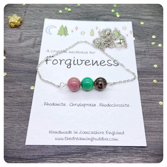 Self Forgiveness Necklace, I’m Sorry Jewellery, Let It Go Gift, Forgive Me Crystals, Self Care Gemstones, Move Forward Gift Card
