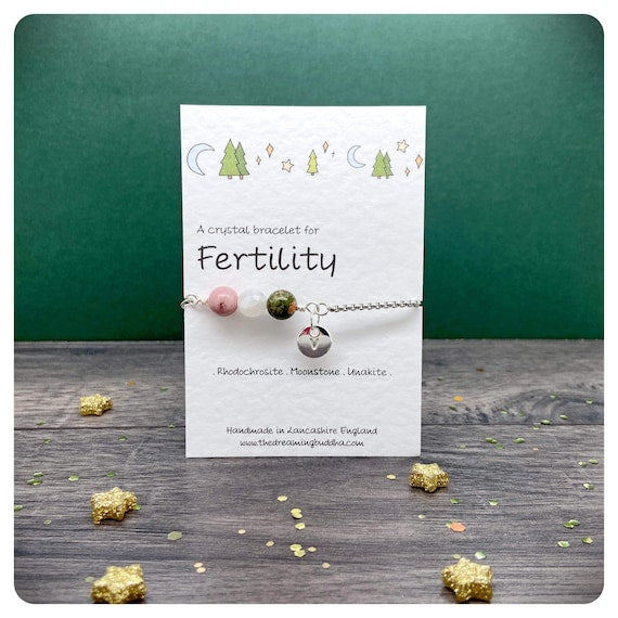 Fertility Bracelet, IVF Support Crystals, Trying To Conceive Gift, Fertility Support Crystal Jewellery, Fertility Stones