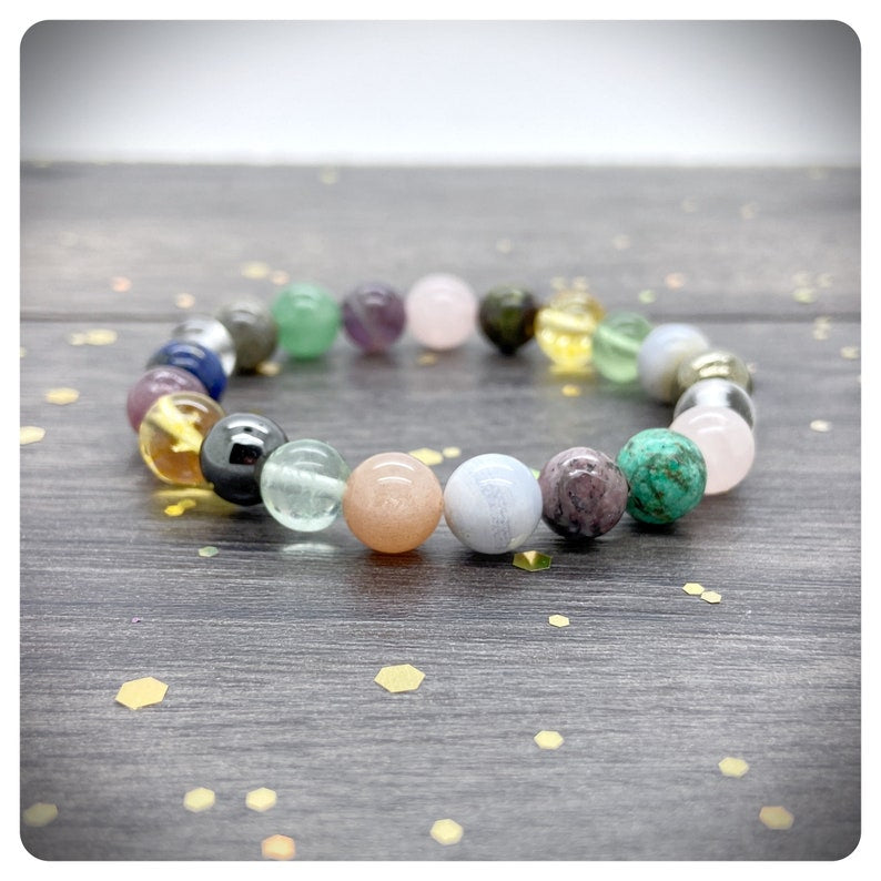 Wellness Healing Bracelet, Good Health Crystals, Well-Being Gemstone Bracelet