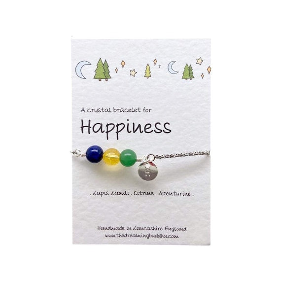 Happiness Crystal Bracelet, Choose Joy Friendship Gift, Positivity Crystals, Happy Intentions Bracelet, Positive Feel Better Jewellery