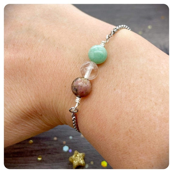 Taurus Personalised Crystal Bracelet, April May Zodiac Birthday Gift, Astrology Crystal Jewellery, Horoscope Slider Bracelet