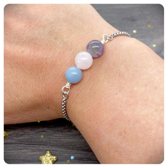 Motherhood Crystal Bracelet, New Mum Congratulations Gift, Wife New Baby Jewellery, Self Care Bracelet, 1st Mothers Day Gift, New Mum Gems