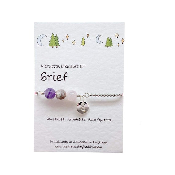 Personalised Crystal Grief Bracelet, Bereavement Sympathy Jewellery, Sympathy Gift,, Sorrow Loss Support Bracelet, Healing Crystals