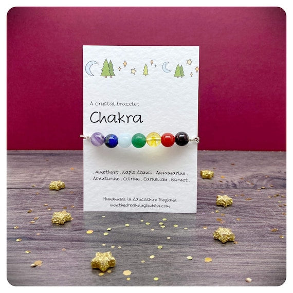 Adjustable Chakra Bracelet, Chakra Balancing Crystal Jewellery, 7 Chakra Healing Bracelet, Spiritual Yoga Gift, Healing Chakra Gemstones