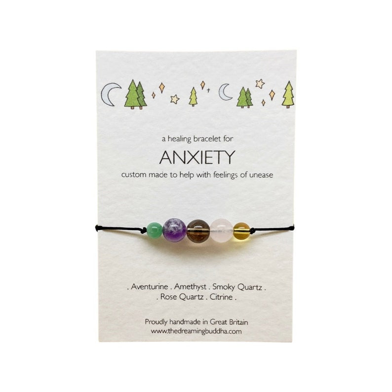 Crystal Anxiety Bracelet, Stress and Anxiety Jewellery, Healing Worry Bracelet, Healing Crystal Distress Bracelet
