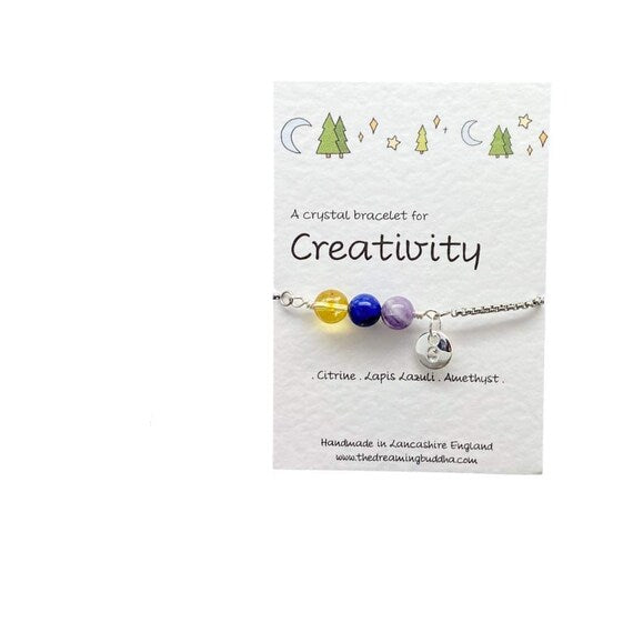 Creativity Gemstone Slider Bracelet, Crystals For Inspiration and Motivation, Manifest Creative Ideas, Artist Writer Student Gift