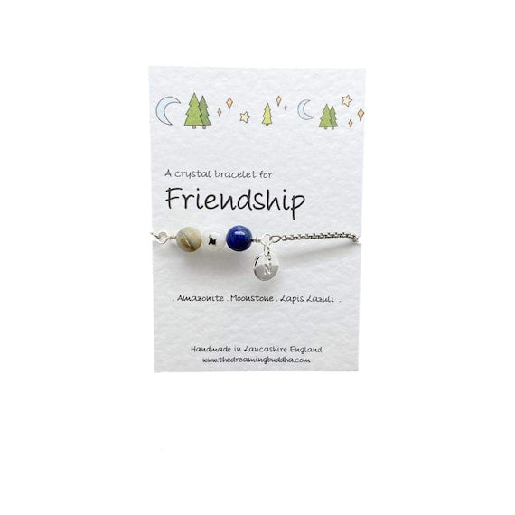 Personalised Friendship Bracelet, Thank You Friend Gift, Best Friend Jewellery, BFF Bracelet, Special Friend Gift Card, Friendship Crystals