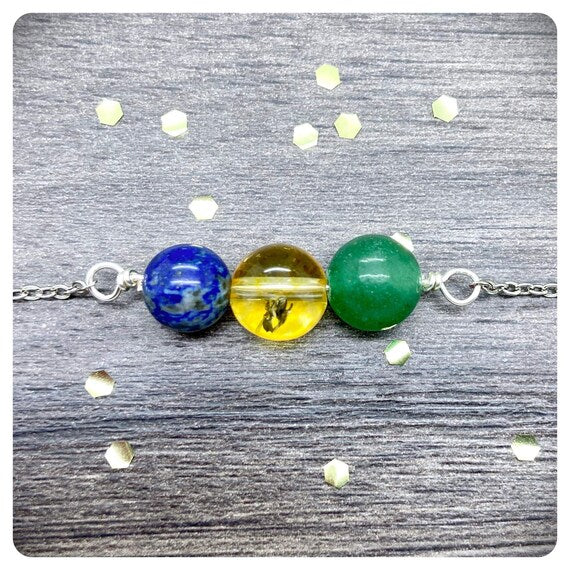 Mental Health Necklace, Happiness Crystals, Positive Jewellery For Women, Depression Postal Gift, Uplifting Mindfulness Message