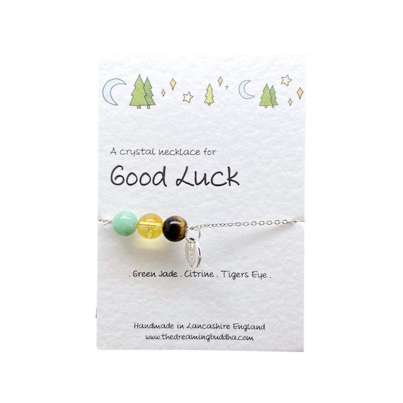 Good Luck Crystal Necklace, Lucky Charm, Exam Crystals, Driving Test Gift, New Job Leaving Gift, Lucky Crystals, Lucky Jewellery