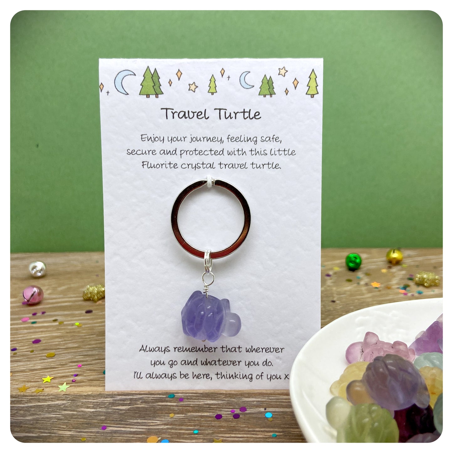 Crystal Travel Turtle Keychain For Safe Travels Personalised Safe Travel Necklace Travelling Gift Travel Protective Keyring For Backpacking