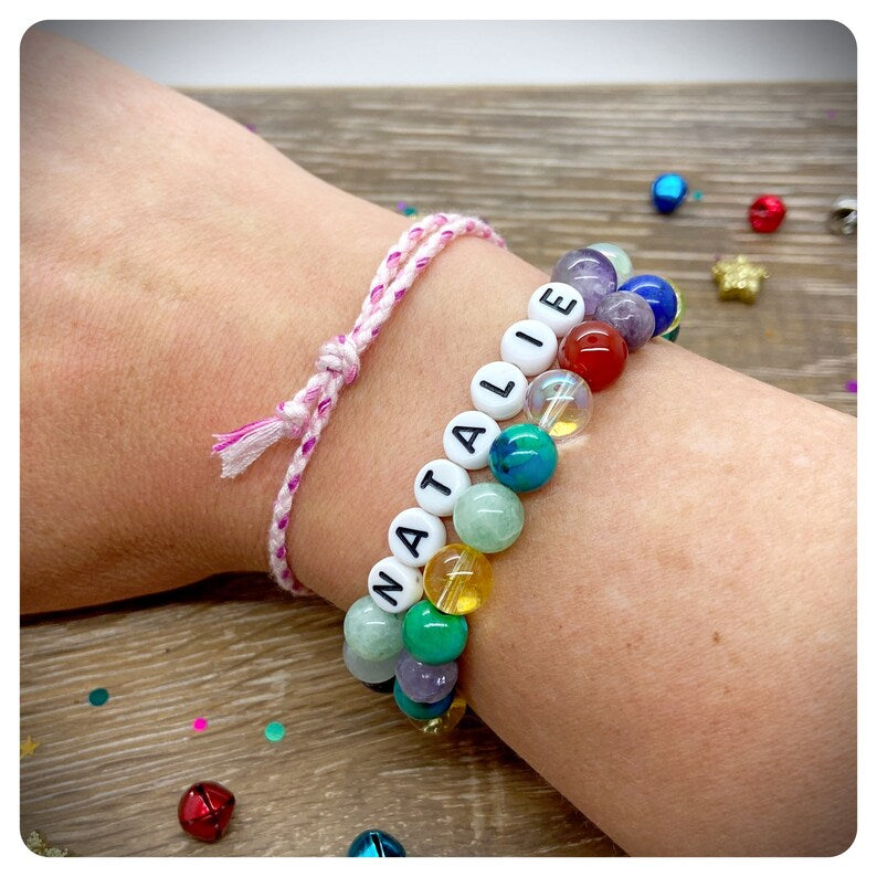 Christmas Friendship Bracelet, Personalised Xmas Bracelet, Postal Friendship Gift, Teacher Present