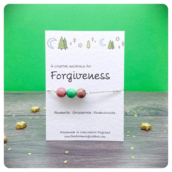 Self Forgiveness Necklace, I’m Sorry Jewellery, Let It Go Gift, Forgive Me Crystals, Self Care Gemstones, Move Forward Gift Card