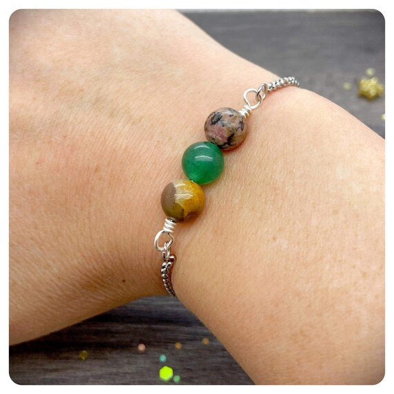 Achieving Goals Crystal Bracelet, Manifest Success Abundance Gemstones, Personalised Motivation Bracelet, Achieve Intentions