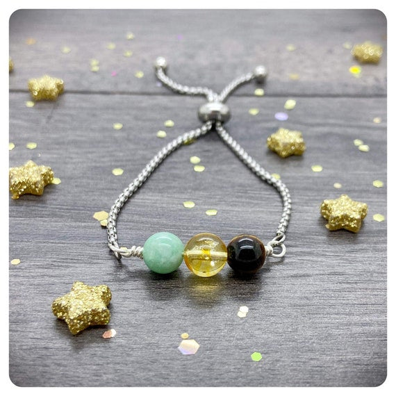 Good Luck Personalised Crystal Bracelet, Manifest Success, Student Exam Gift, Crystal Jewellery For Good Luck, New Job Leaving Present