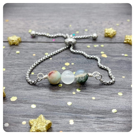 Virgo Zodiac Slider Bracelet, Birthstone Crystal Jewellery, August September Birthday, Zodiac Chain Bracelet, Personalised Star Sign Gift