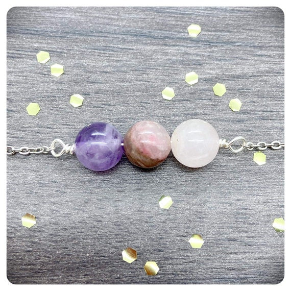 Grief And Loss Crystal Necklace, Bereavement Jewellery, Grief Support Crystals, Personalised Family Loss Gift, Sympathy Postal Gift