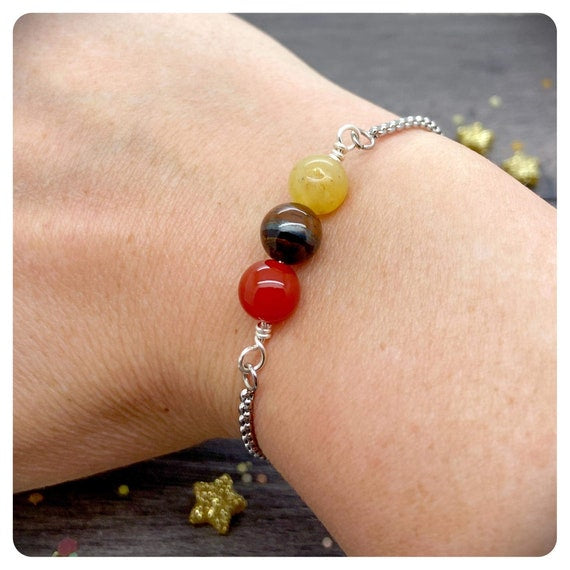 Confidence Crystal Adjustable Chain Bracelet, Self Esteem Gift, Personalised Self Belief Present, Courage Jewellery Crystals