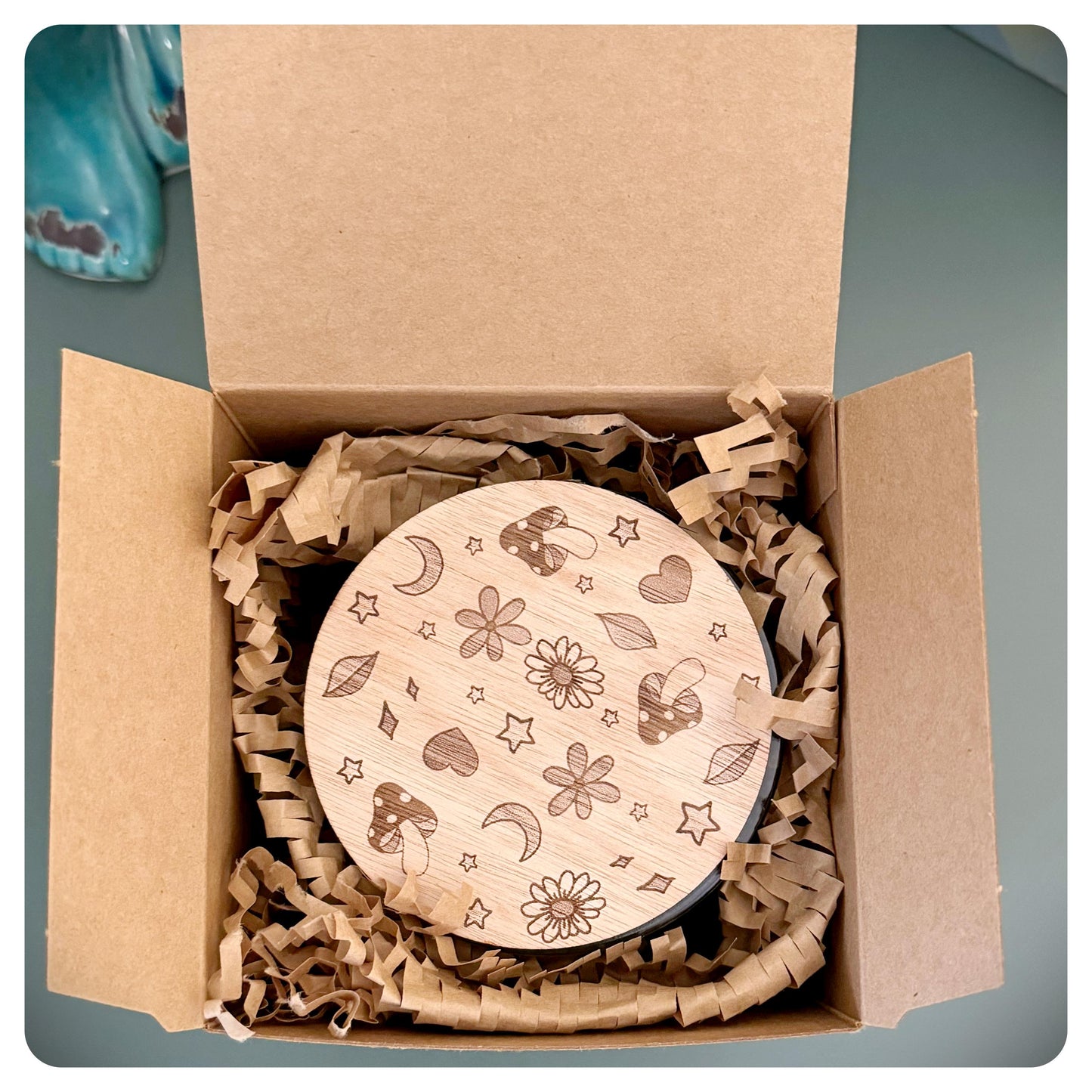 Personalised Hope Candle With Clear Quartz Crystal Mushroom, Supportive Thinking Of You Gift, Keep Going, Grief Loss Healing Gemstone