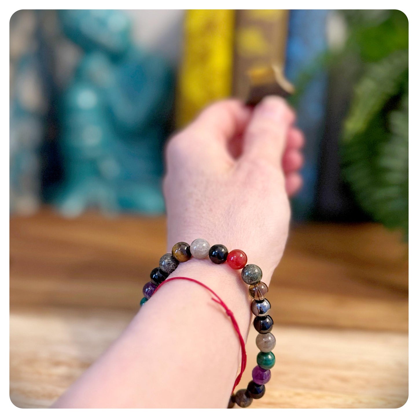 Men's Protection Bracelet, Negative Energy Protective Shield, Mental Health Crystals, Empath Protection, Emotional Wellbeing Gift For Him