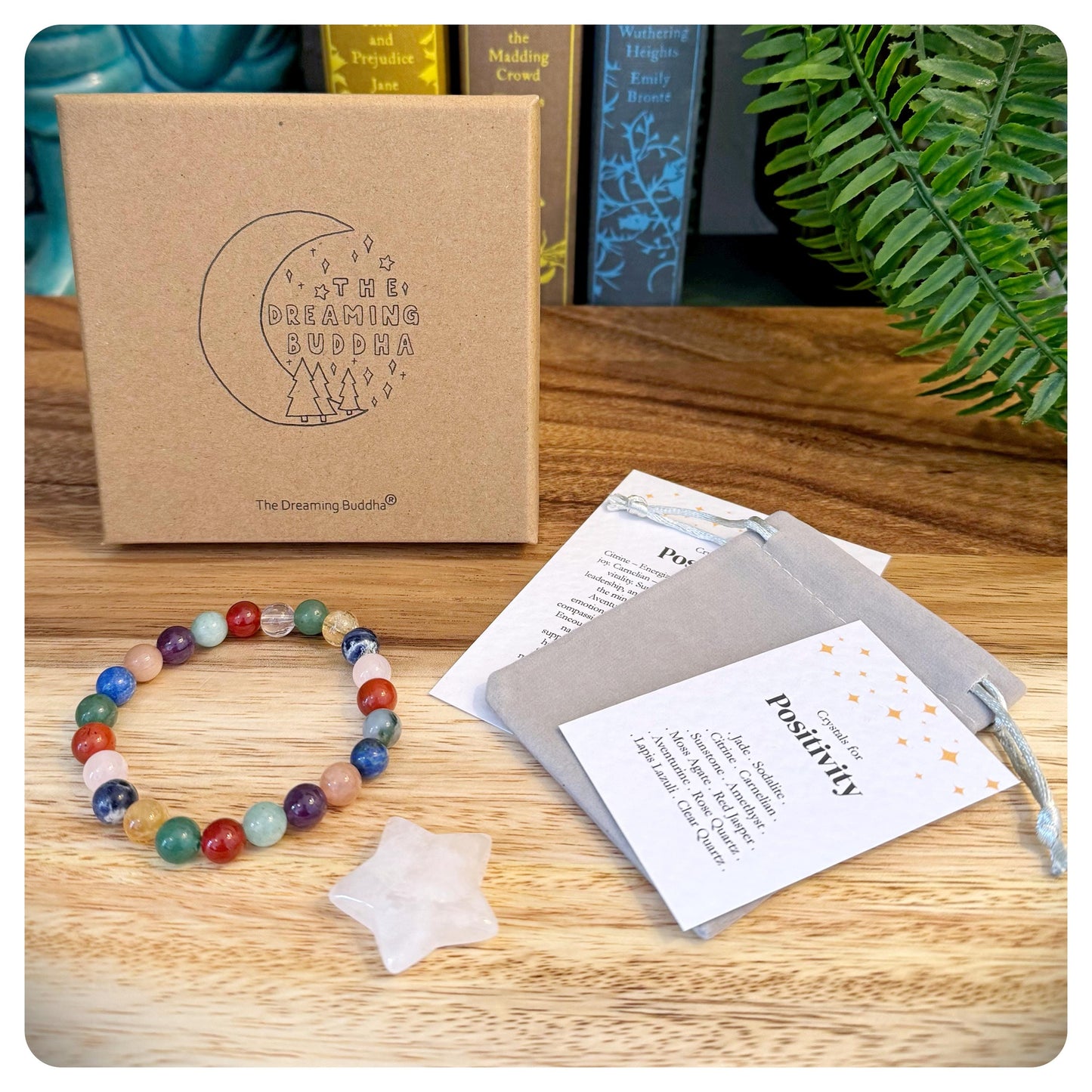 Positivity Crystal Bracelet, Negativity Bracelet, Wellness Jewellery, Positive Thinking Bracelet, Motivational Self Care Gift For Him Her