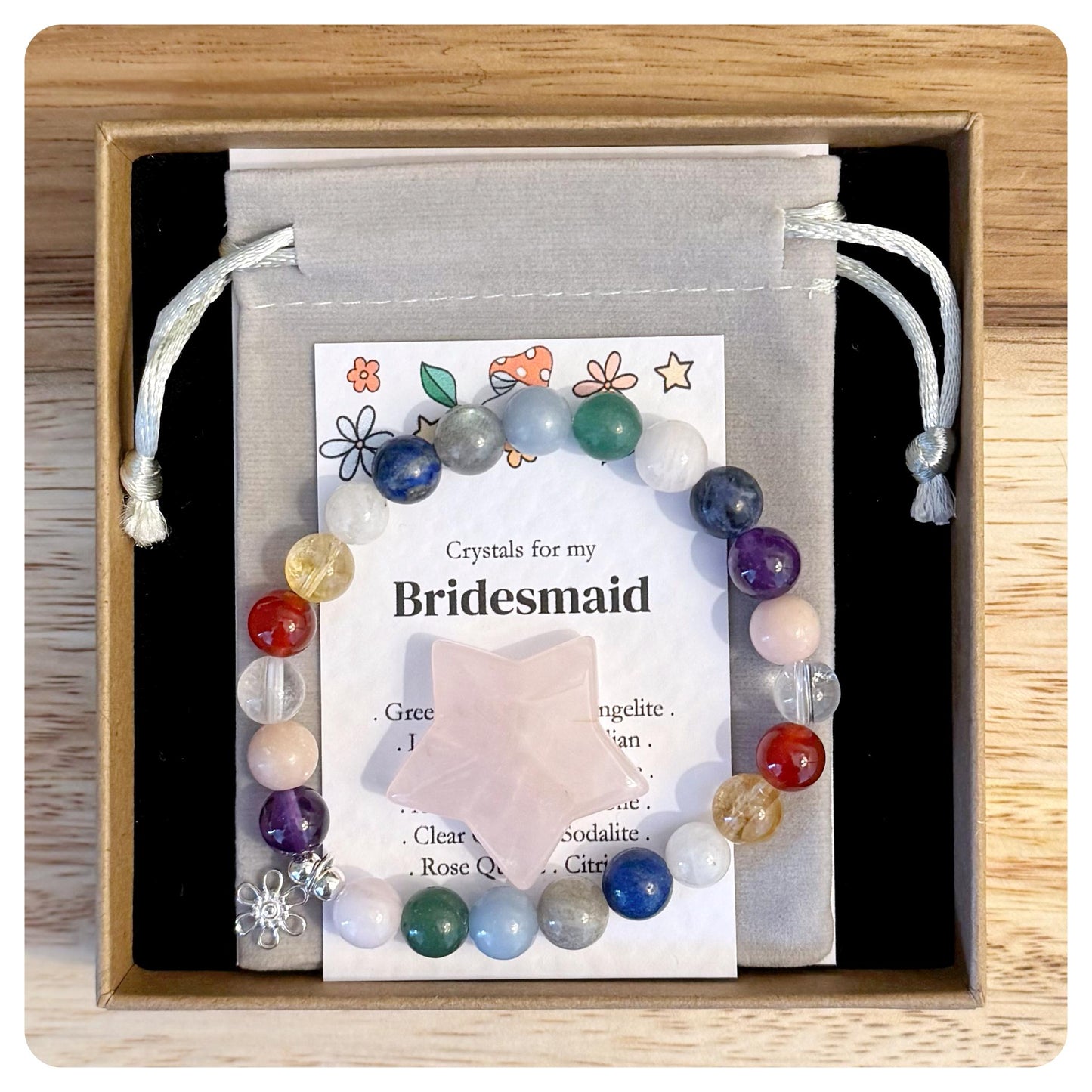 Bridesmaid Maid Of Honour Matron Of Honour Crystal Bracelet Gift