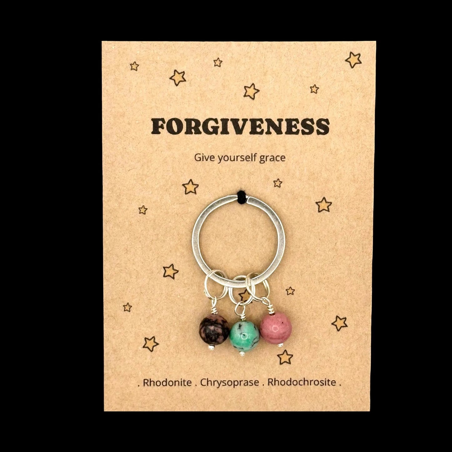 Self Forgiveness Crystal Keyring, Be Kind to Yourself Gift, Personal Growth Keepsake, Healing Journey Keyring