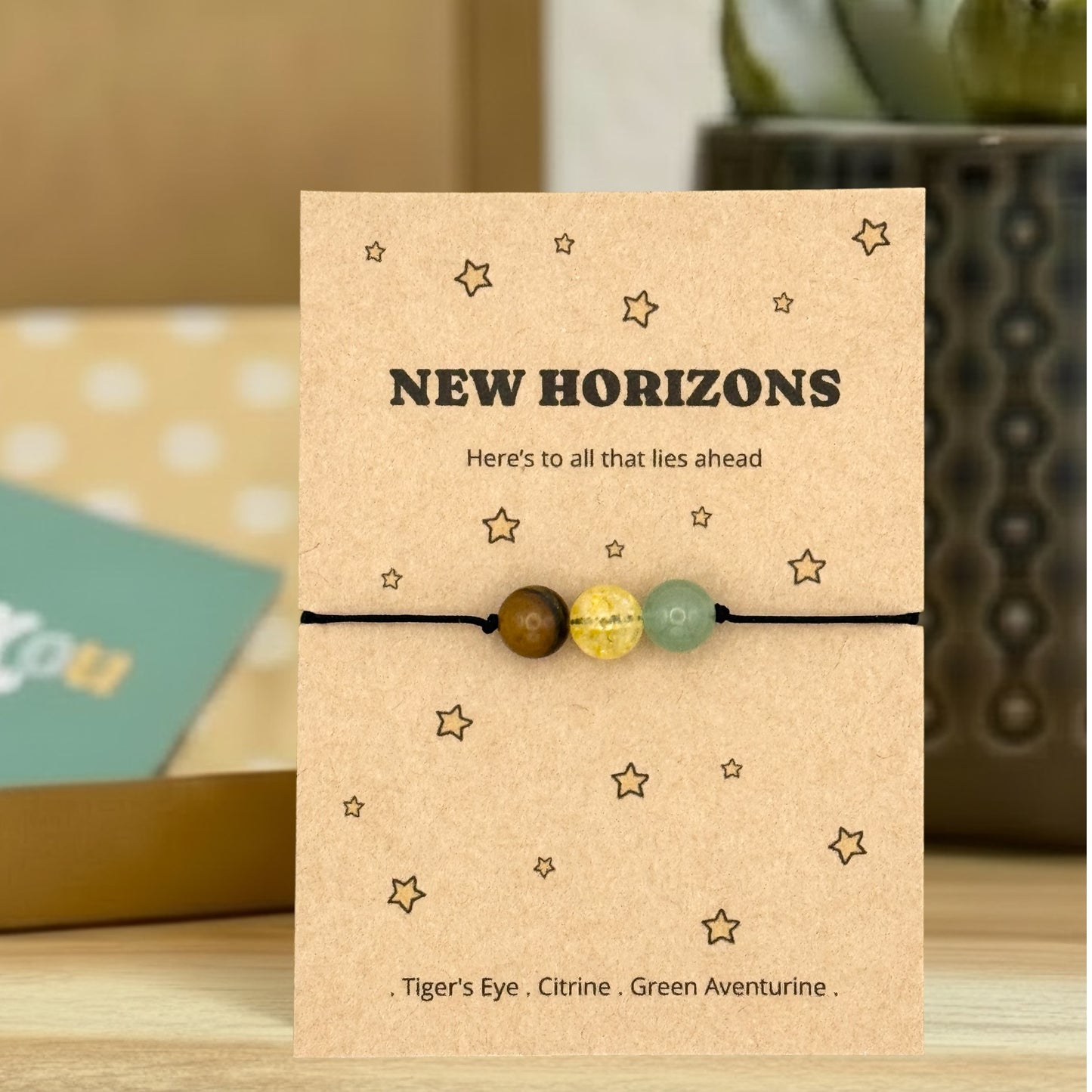 Personalised New Horizons Wish Bracelet Card, New Job Gift, Retirement Keepsake, New Chapter Jewellery, Letterbox Gift