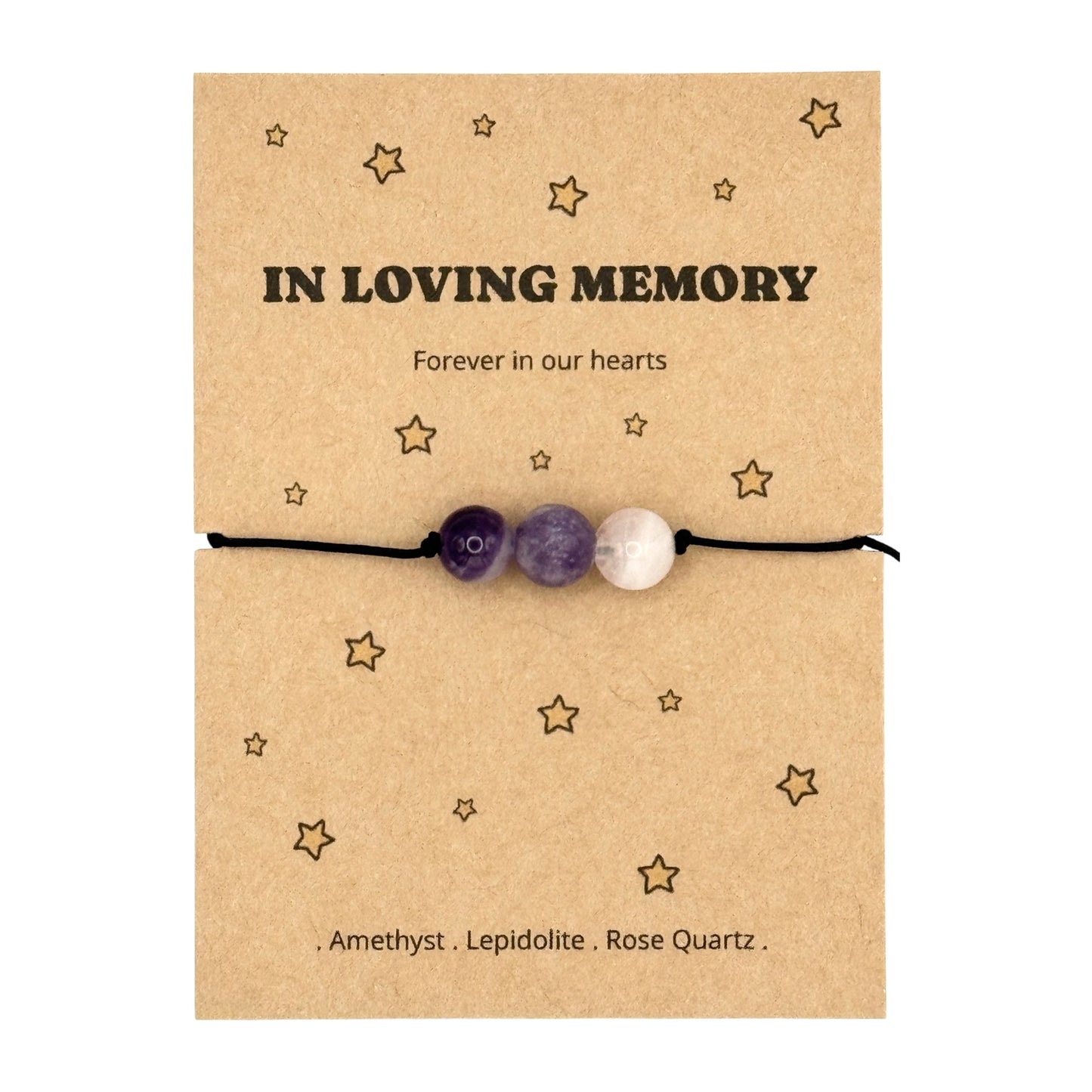 Personalised In Loving Memory Bracelet Card, Sympathy Gift, Memorial Keepsake, Funeral Remembrance Gift
