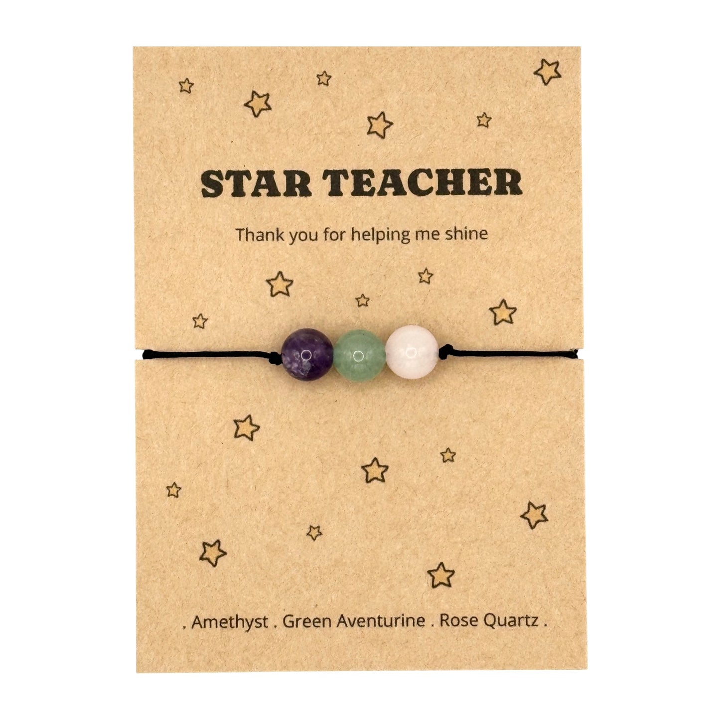Star Teacher Thank You Bracelet Card, Primary School Teacher Gift, Personalised Teaching Assistant Keepsake, End of Term TA Gift