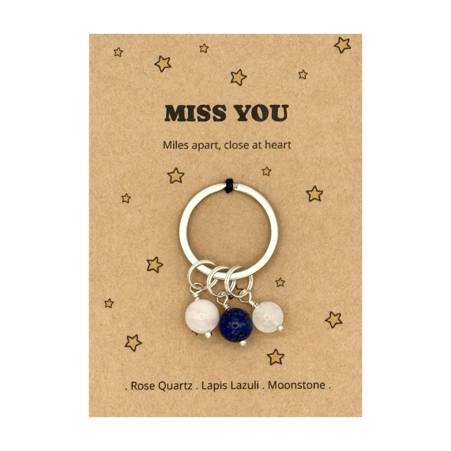 Miss You Gift For Her, Long Distance Friendship Present, I Will Miss You Initial Charm Keyring, Friend Missing You Gift
