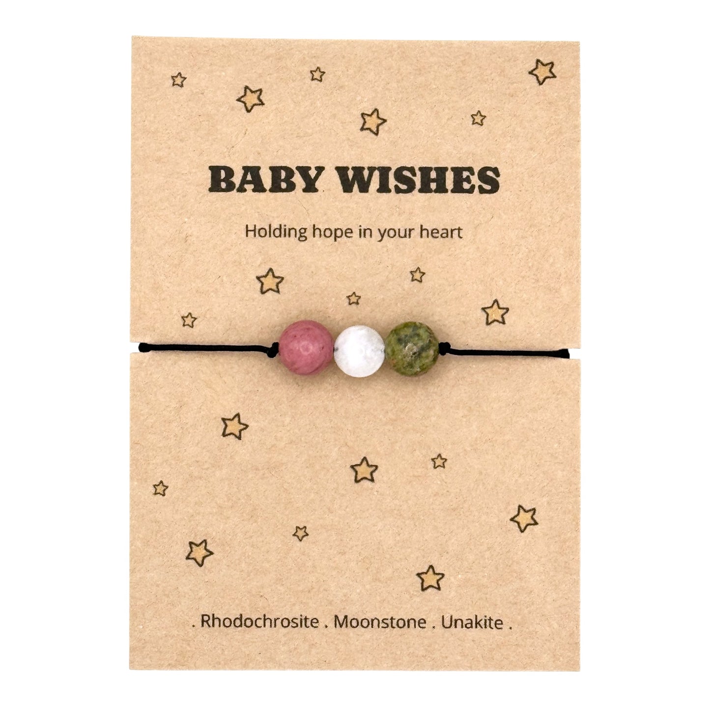 Baby Wishes Fertility Crystal Bracelet or Anklet, IVF and Trying to Conceive Gift, Holding Hope in Your Heart Keepsake, Personalised Fertility Support Gift