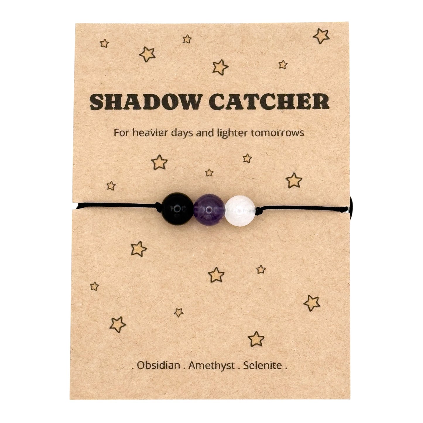Gift for Someone Going Through a Hard Time, Shadow Catcher Personalised Crystal Bracelet or Anklet, Empath Protection and Negative Energy Grounding Keepsake